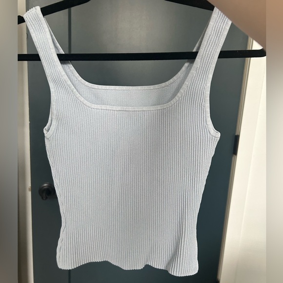 Aritzia Babaton Light Blue Sculpt Knit Squareneck Tank - Picture 3 of 4